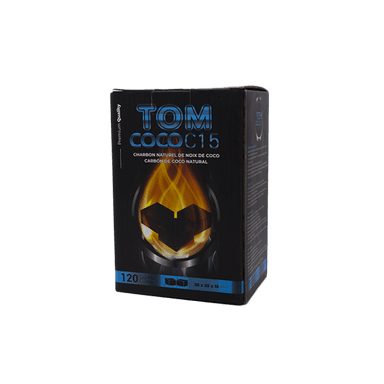 Кокосове вугілля для кальяну Tom Cococha C15 (1 кг, 120 шт, флет)