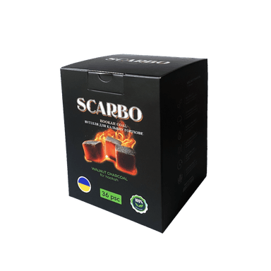 Горіхове вугілля для кальяну Scarbo (0,5 кг, 36 шт, р25)