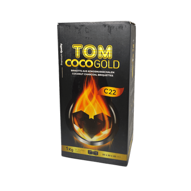 Кокосове вугілля для кальяну Tom Cococha Gold (1 кг, 96 шт., маленький кубик)