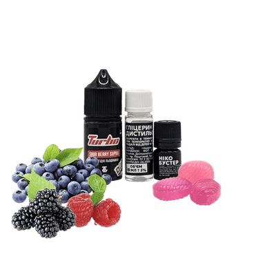 Набір для самозамішування Turbo Sour Berry Supra (Кислі Ягідні Льодяники, 50 мг, 30 мл)