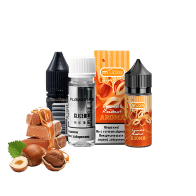 Набір для самозамішування Flavorlab M-Cake Strong Caramel & Hazelnuts (Фундук з карамеллю, 65 мг, 30 мл)