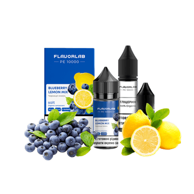 Набір для самозамішування Flavorlab PE 10000 Blueberry lemon mix (Чорниця Лимон, 50 мг, 30 мл)