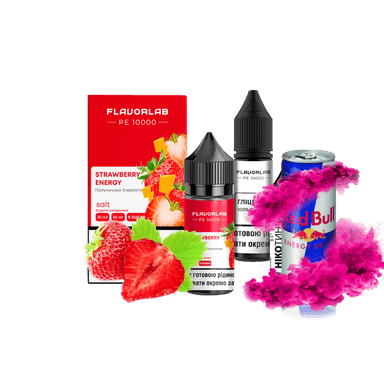 Набір для самозамішування Flavorlab PE 10000 Strawberry energy (Полуничний енергетик, 50 мг, 30 мл)