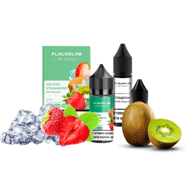 Набір для самозамішування Flavorlab PE 10000 Ice Kiwi Strawberry (Киви полуниці, 50 мг, 30 мл)