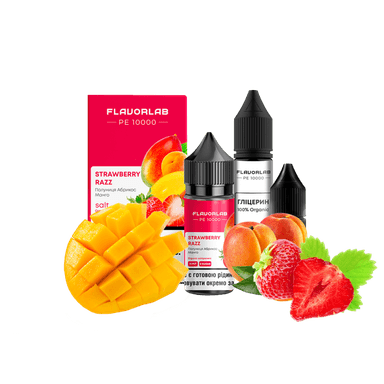 Набір для самозамішування Flavorlab PE 10000 Strawberry Razz (Полуниця абрикос манго, 50 мг, 30 мл)