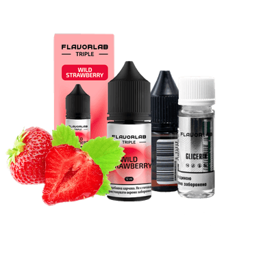 Набір для самозамішування Flavorlab Triple Strong Wild Strawberry (Полуниця, 65 мг, 30 мл)