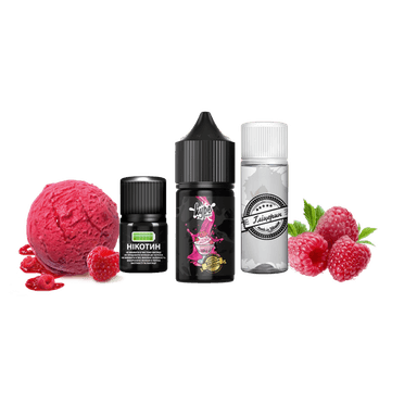 Набір для самозамішування Hype Black Ice Cream Raspberry (Морозиво Малина, 50 мг, 30 мл)