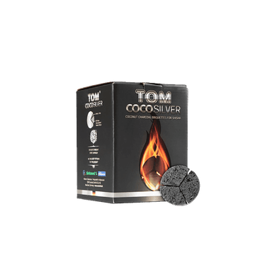 Кокосове вугілля для кальяну Tom CocoSilver (1 кг, 60 шт, сегмент)
