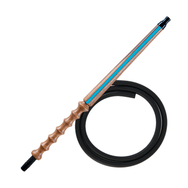 Мундштук для кальяну з дерева Karma Hookah Line Blue Sky + шланг Soft Touch (Блакитний)