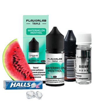 Набір для самозамішування Flavorlab Triple Strong Watermelon Menthol (Кавун Ментол, 65 мг, 30 мл)