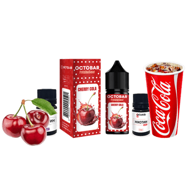 Набір для самозамішування Octobar Fresh & Sour HARD Cherry Cola (Вишнева Кола, 65 мг, 30 мл)