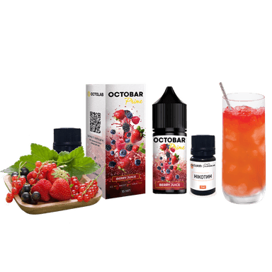 Набір для самозамішування Octobar Prime Berry Juice (Малина Червона Смородін, 50 мг, 30 мл)