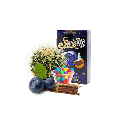 Тютюн Serbetli Blueberry Cinnamon Bubble Cactus (Чорниця Кориця Жуйка Кактус, 50 г)