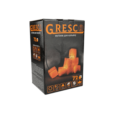Горіхове вугілля для кальяну Gresco (1 кг, 72 шт, р25)