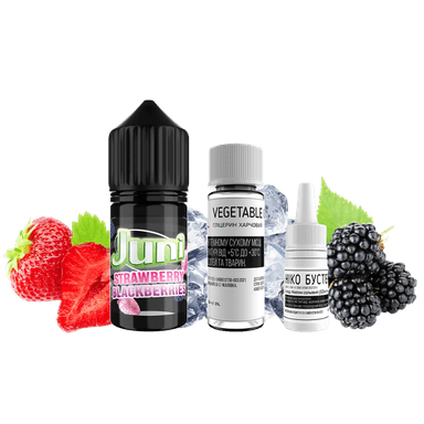 Набір для самозамішування Juni Silver Ice Strawberry Blackberries (Полуниця Ожина Лід, 50 мг, 30 мл)