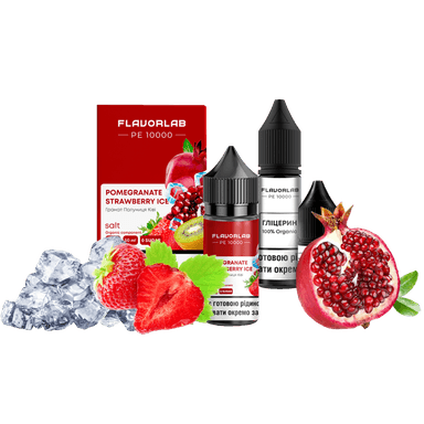 Набір для самозамішування Flavorlab PE 10000 Pomegranate Strawberry Ice (Полуниця ківі гранат, 50 мг, 30 мл)