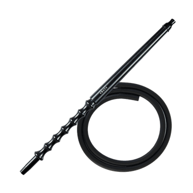 Мундштук для кальяну з дерева Karma Hookah Black Gloss + шланг Soft Touch (Чорний глянсовий)