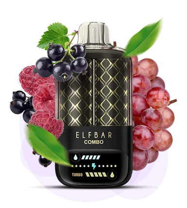 Одноразова Pod-система Elf bar COMBO 20 000 – 25 000 Blackcurrant Raspberry & Grape (МАЛИНА ВИНОГРАД)